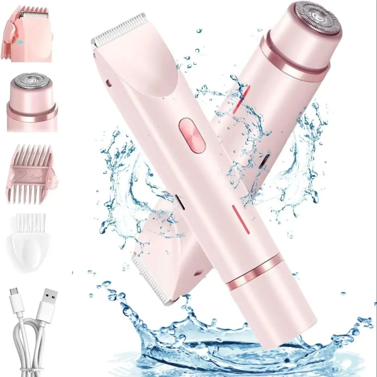 2-in-1 Waterproof Electric Hair Shaver for Body and Face