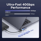 90-Degree USB-C Male to Female Adapter 240W 40Gbps