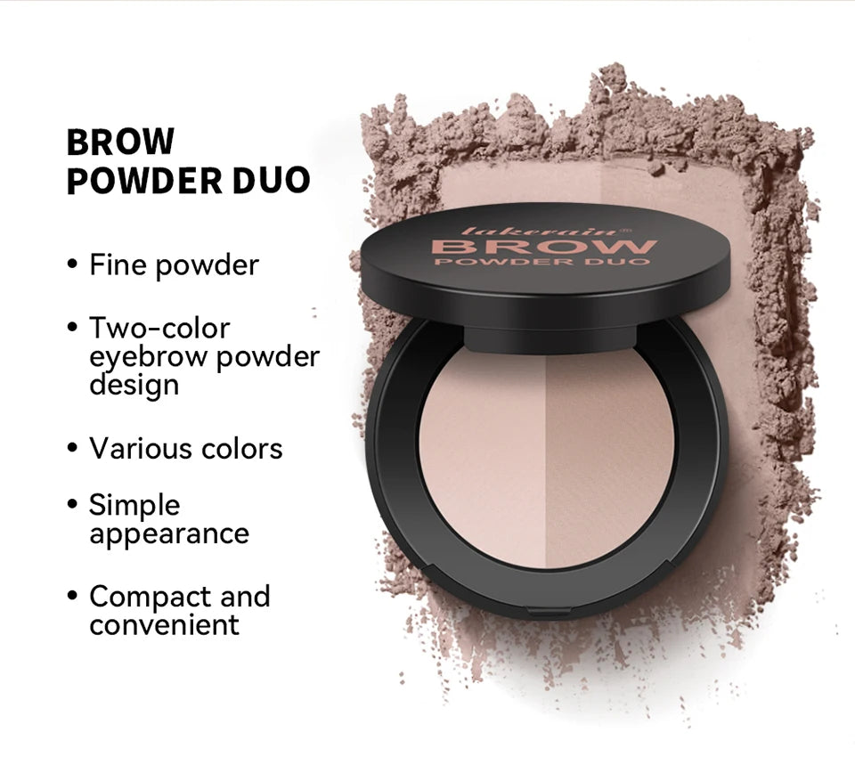 Dual-Tone Eyebrow Powder Palette with Brush