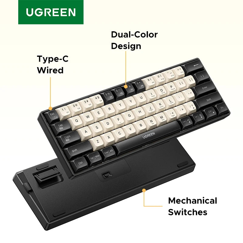 61-Key Compact Wired Mechanical Gaming Keyboard - 1
