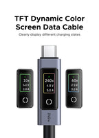 240W USB-C Fast Charging Cable with Real-Time Digital Display