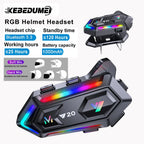 Bluetooth 5.3 Motorcycle Helmet Headset with RGB Lighting