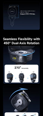 100W Fast Charging 4-Port Retractable Car Charger