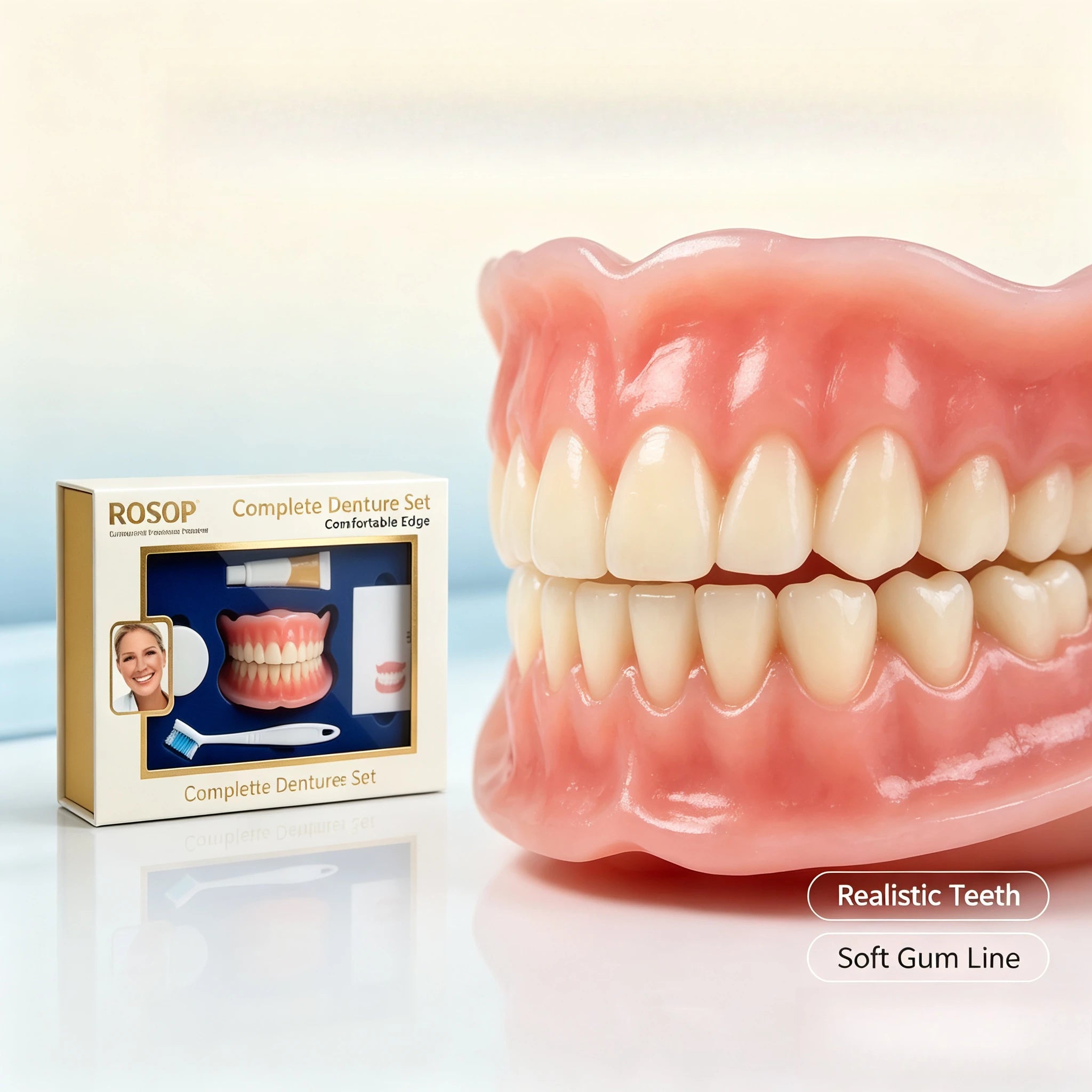 Cosmetic Silicone Denture Set for Natural Smile Makeover - 1