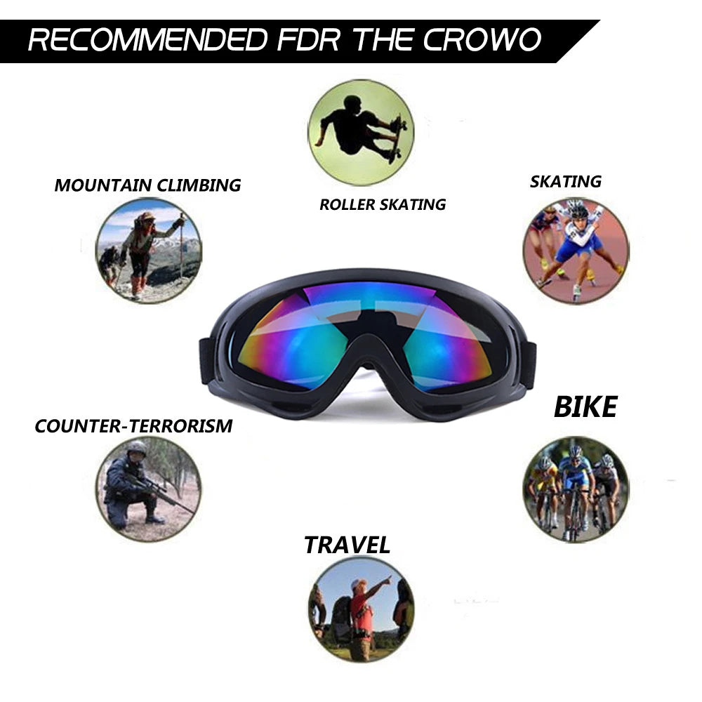 Unisex Windproof Anti Glare Motorcycle Riding and Ski Goggles