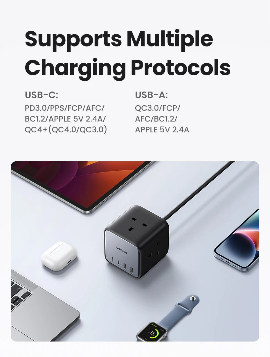 65W GaN Desktop Charging Station and Power Strip - 11