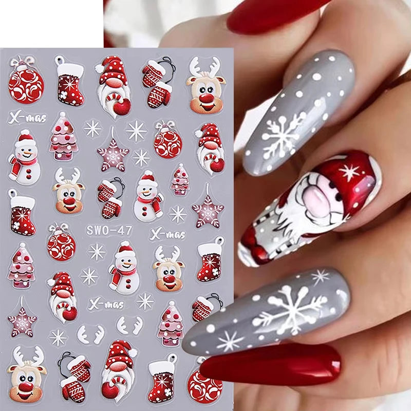 Christmas Cartoon Nail Art Stickers - 2