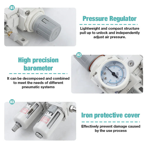 3/8" Air Compressor Filter Regulator and Oil Water Separator