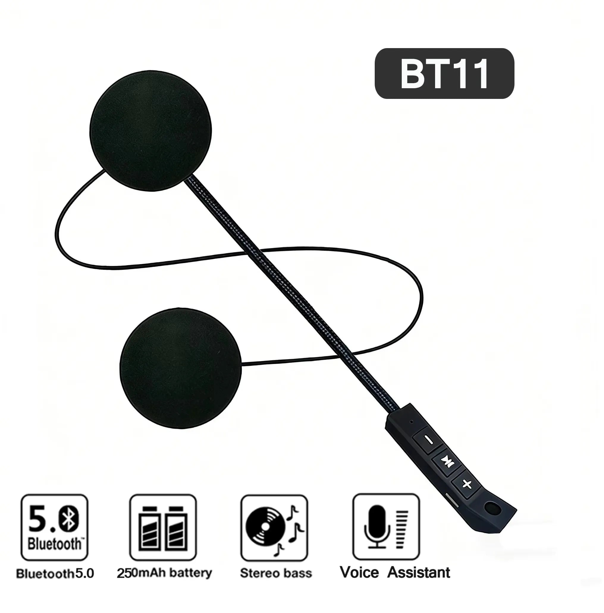 BT11 Bluetooth 5.0 Wireless Motorcycle Helmet Headset Hands-Free Kit