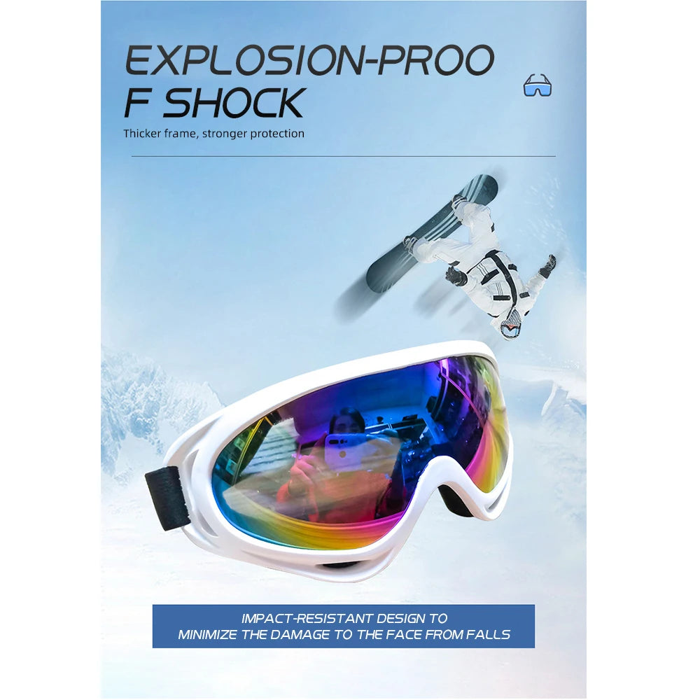 Unisex Windproof Anti Glare Motorcycle Riding and Ski Goggles