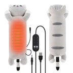 USB Heated Cat Plush Pillow for Pain Relief