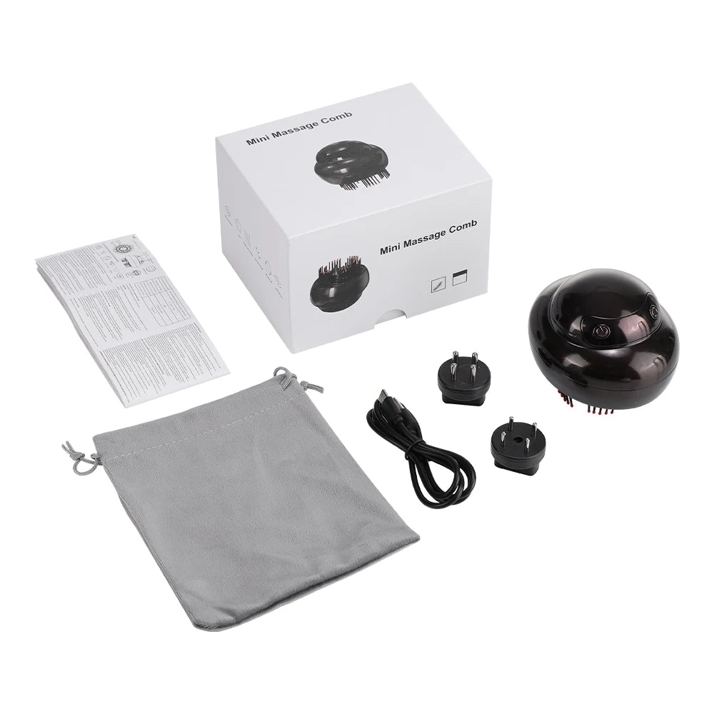 Electric Scalp Massager with Light Therapy and Oil Applicator