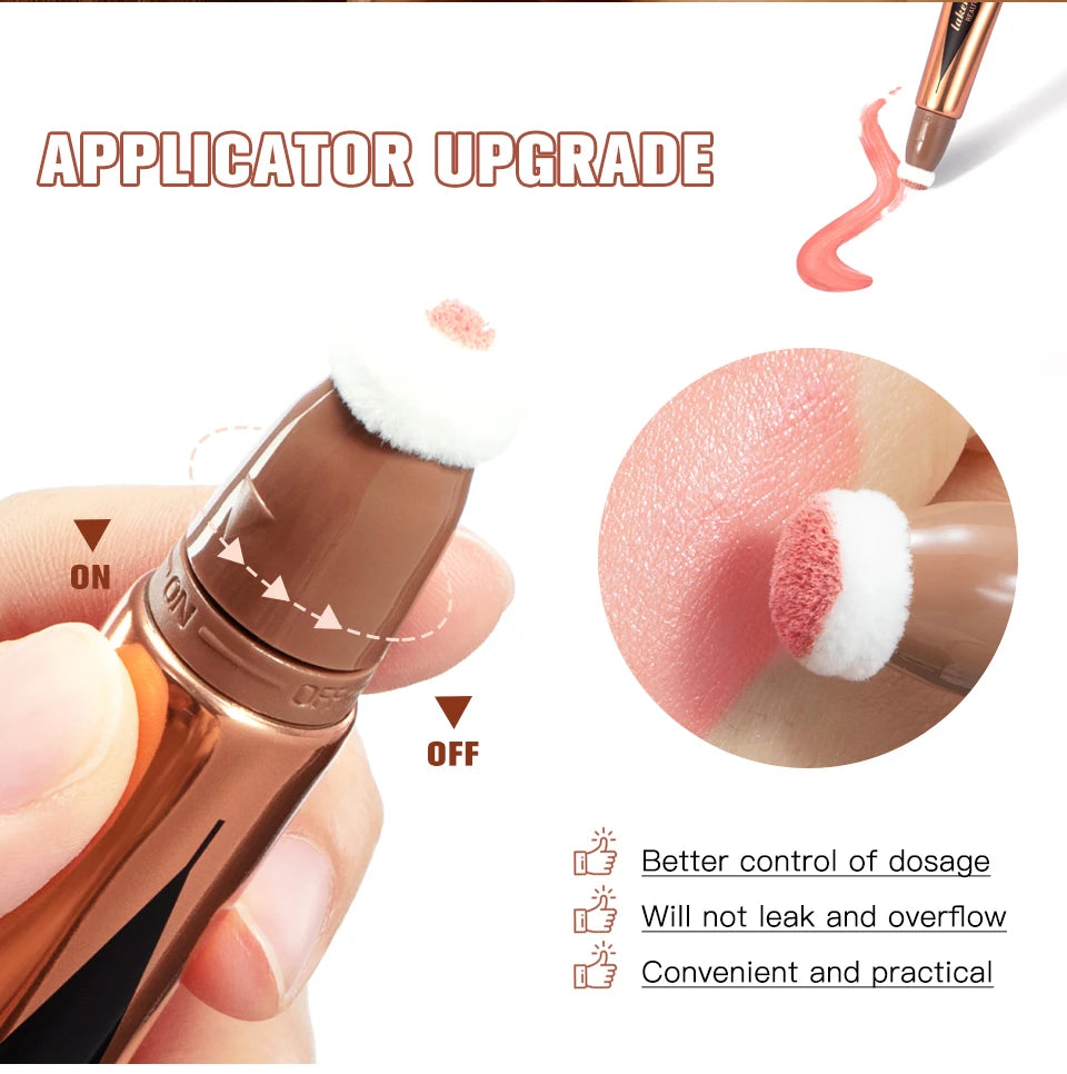 Liquid Contour, Blush and Highlighter Wand with Cushion Applicator