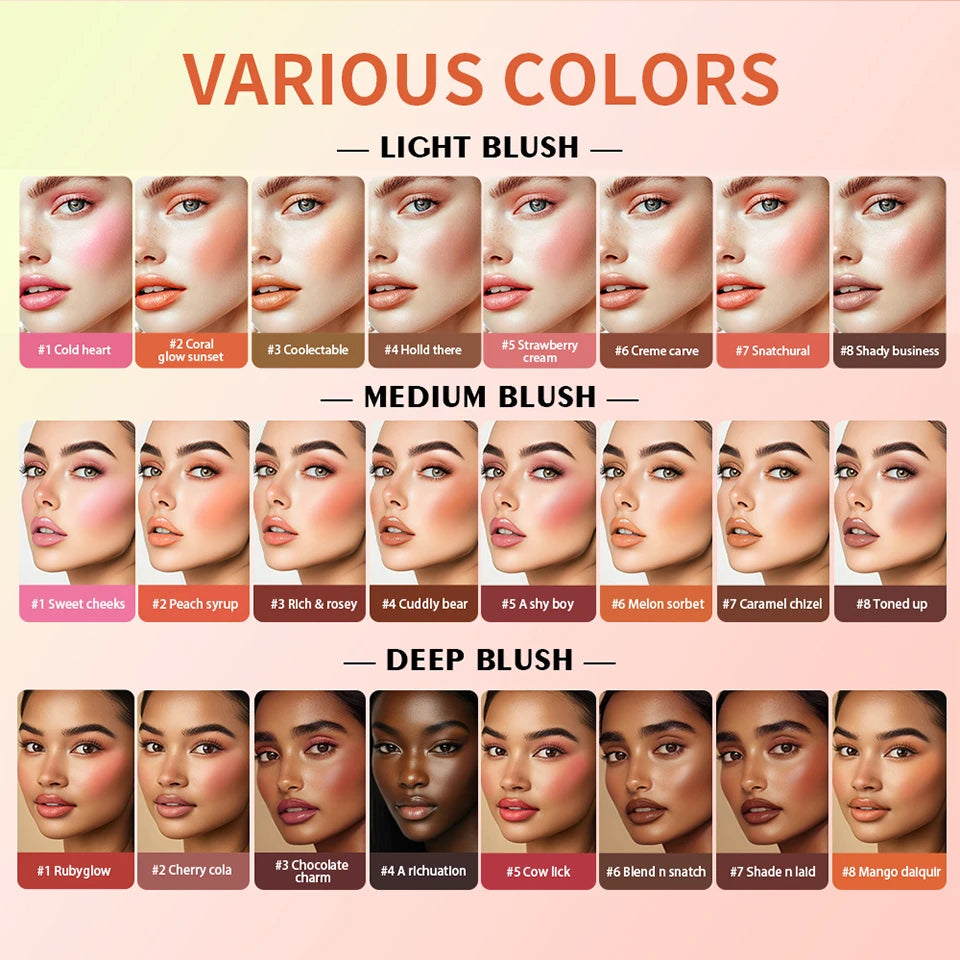 8-Color Cream Blush and Highlighter Makeup Palette