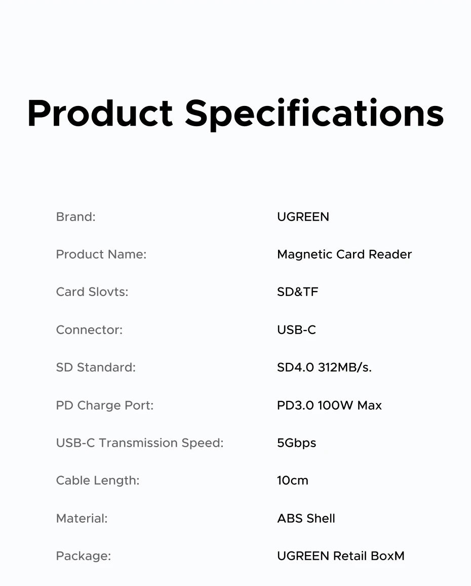 Magnetic USB-C SD and TF Memory Card Reader
