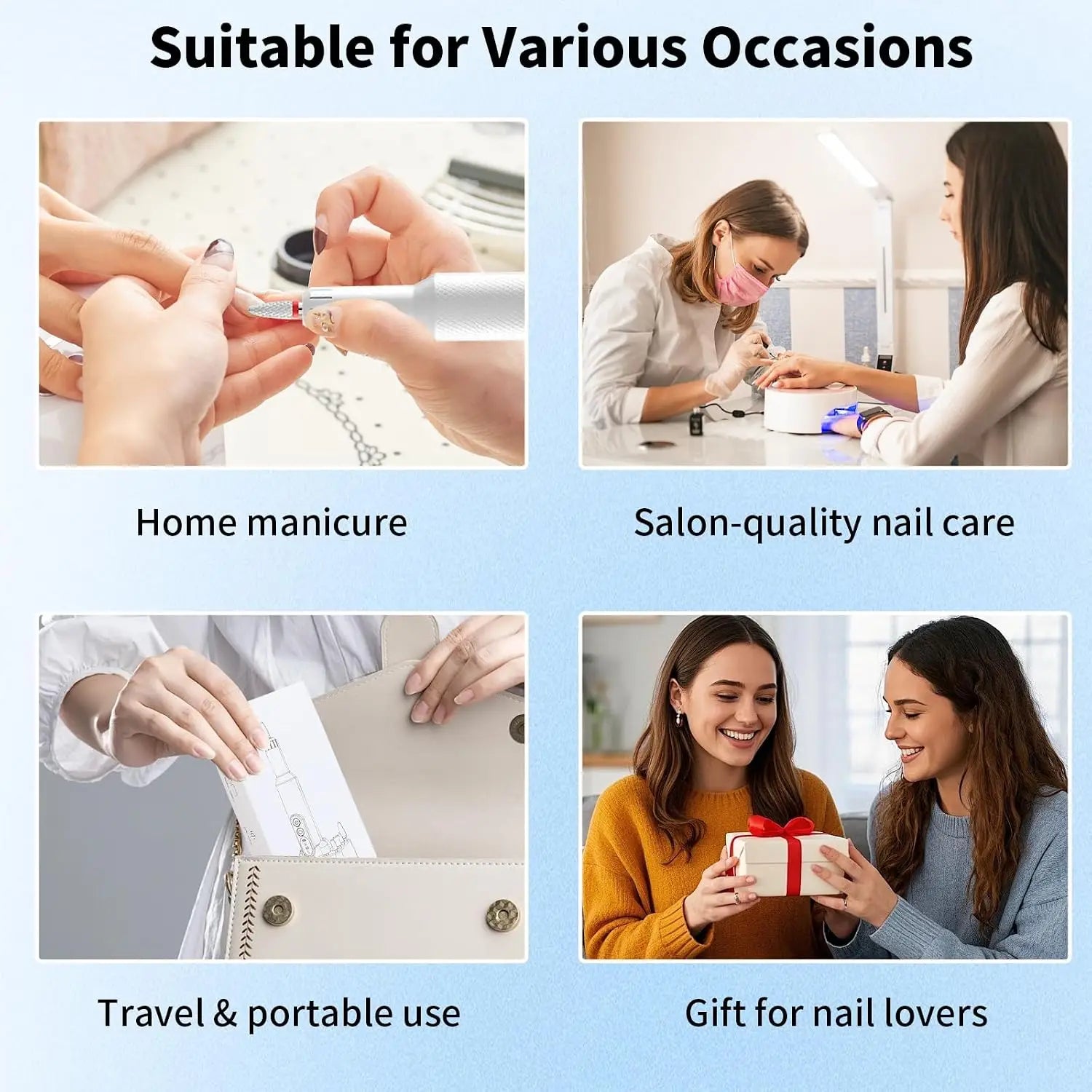 Cordless Electric Nail Drill Set for Manicure and Pedicure - 6