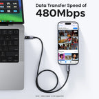 100W USB-C Fast Charging Cable with LED Status Display