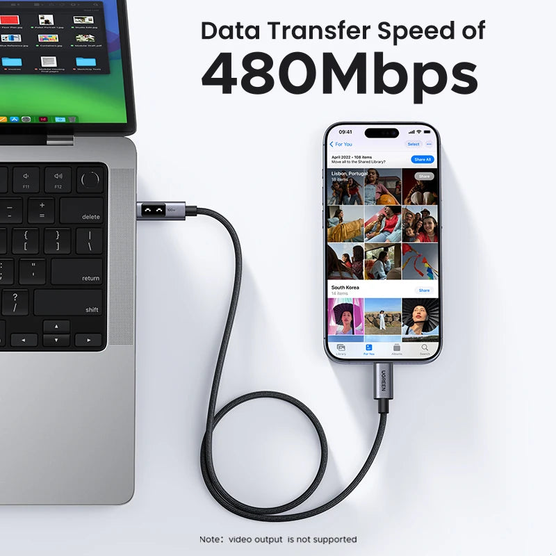 100W USB-C Fast Charging Cable with LED Status Display