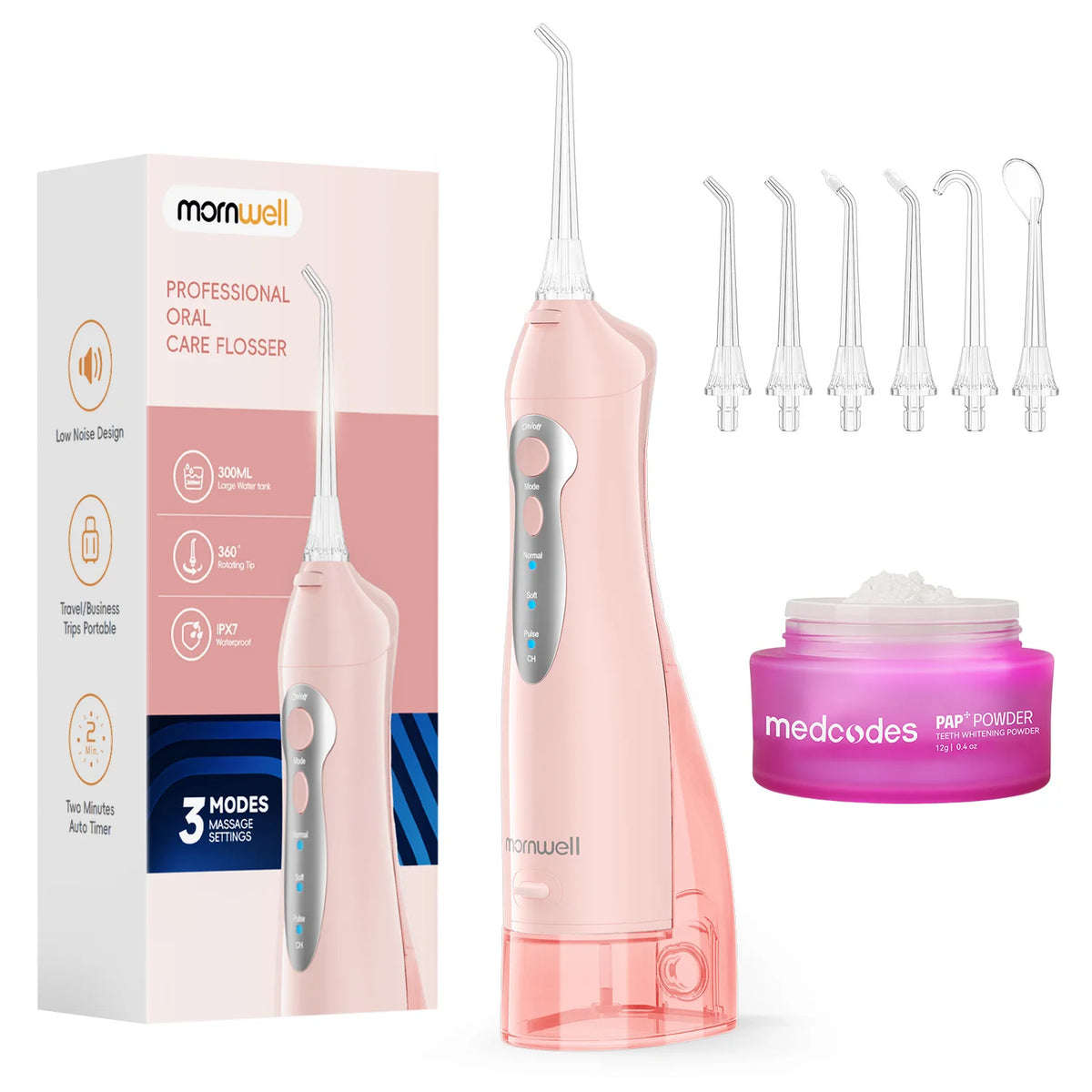 Rechargeable Cordless Water Flosser with 3 Cleaning Modes