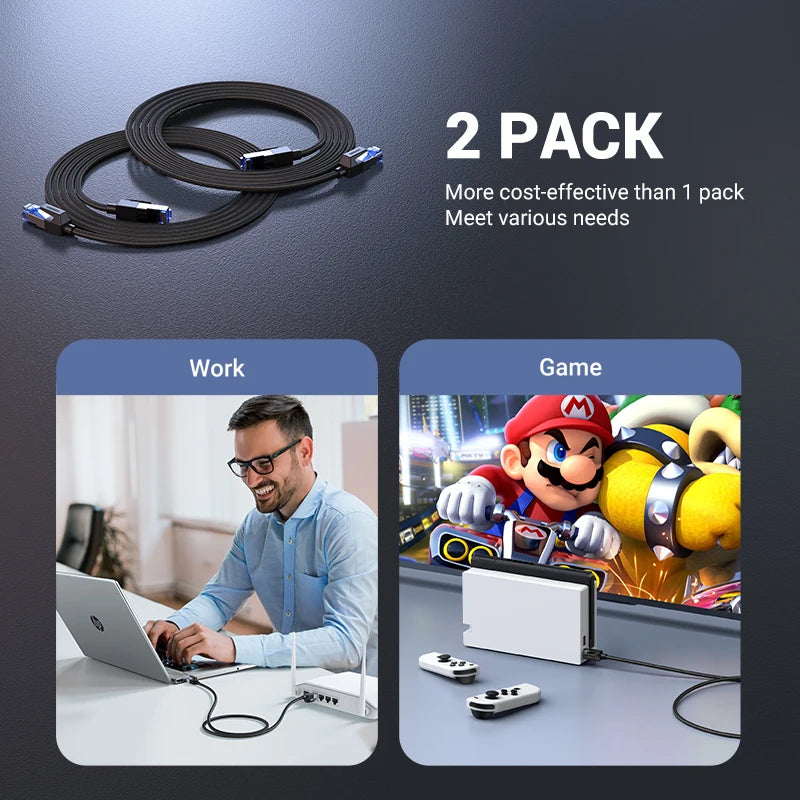 Cat8 Ethernet Cable 40Gbps High-Speed Braided LAN Cord