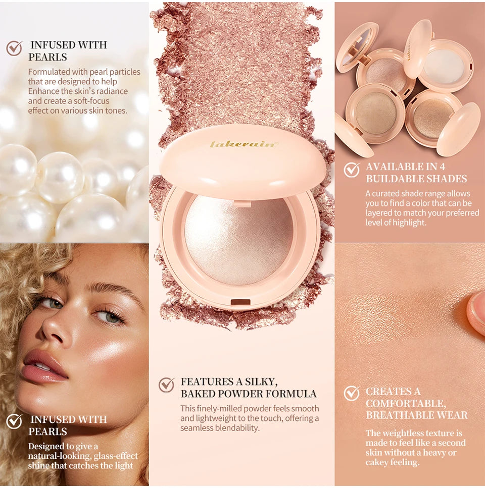 Silken Touch Baked Highlighter Powder for Radiant Glow - 10