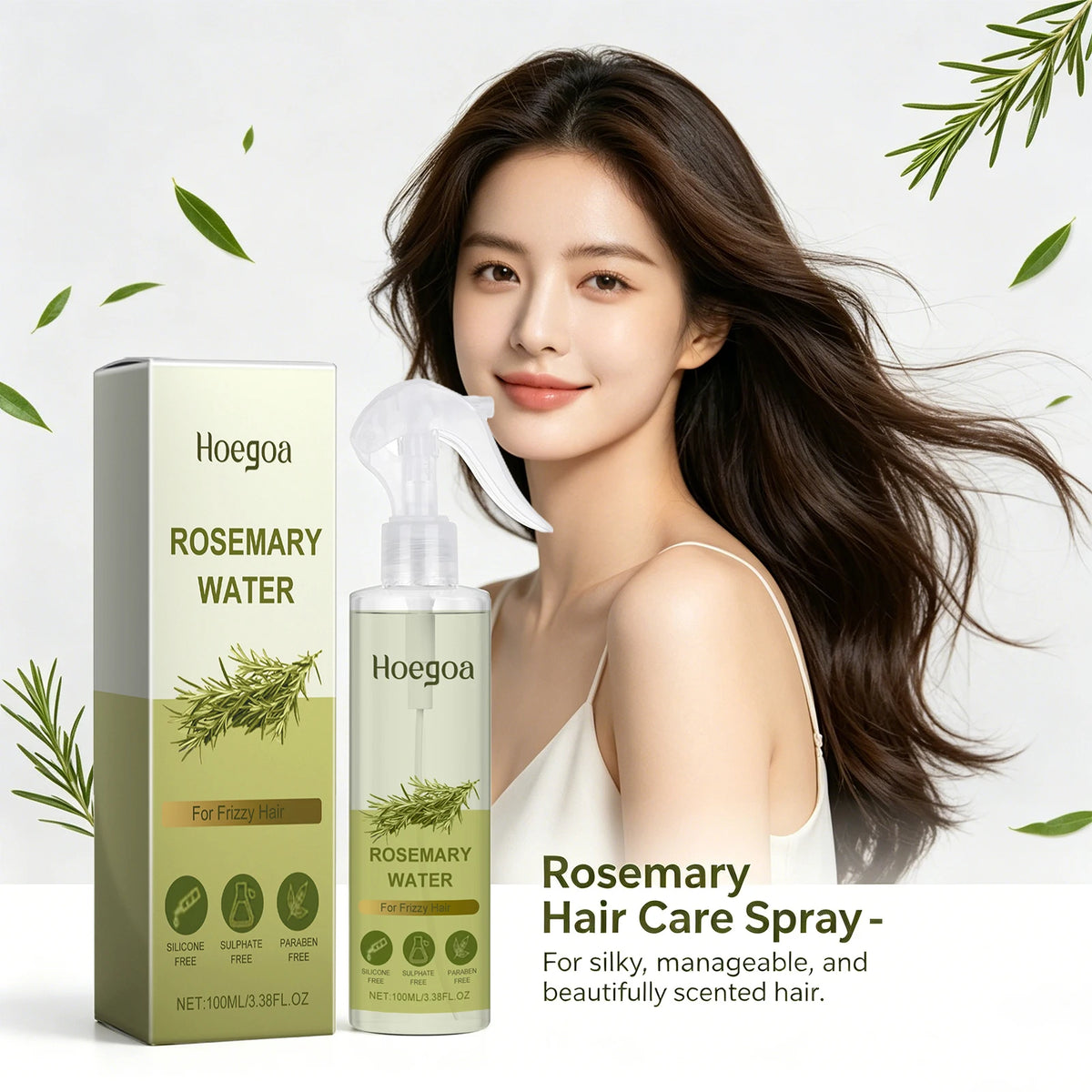 Rosemary Strengthening Hair Spray for Oil Control and Frizz