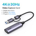 4K HDMI to USB-C Video Capture Card for Live Streaming and Recording