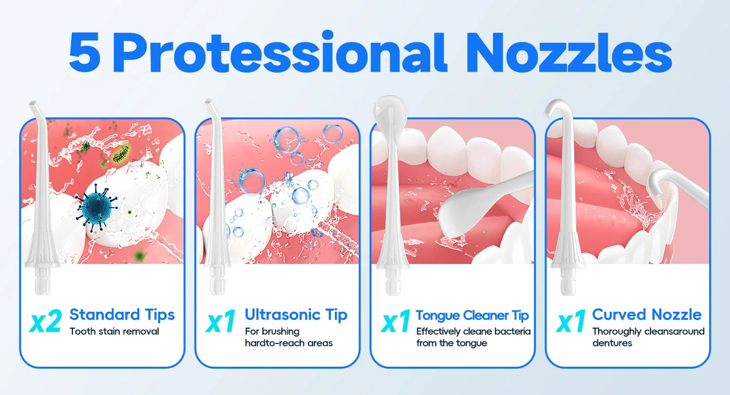 Portable Oral Irrigator and Nasal Rinse Cleaning Kit - 13