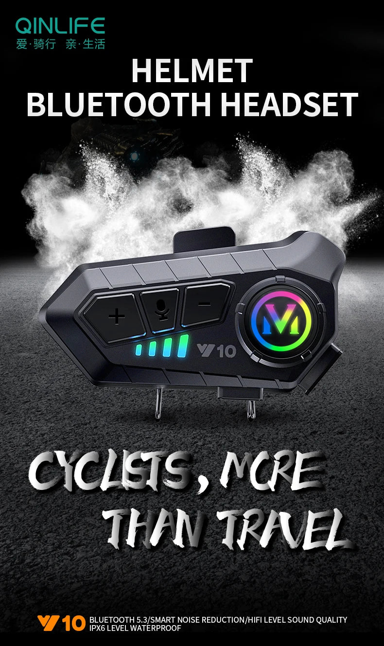 Bluetooth 5.3 Motorcycle Helmet Headset with Voice Control