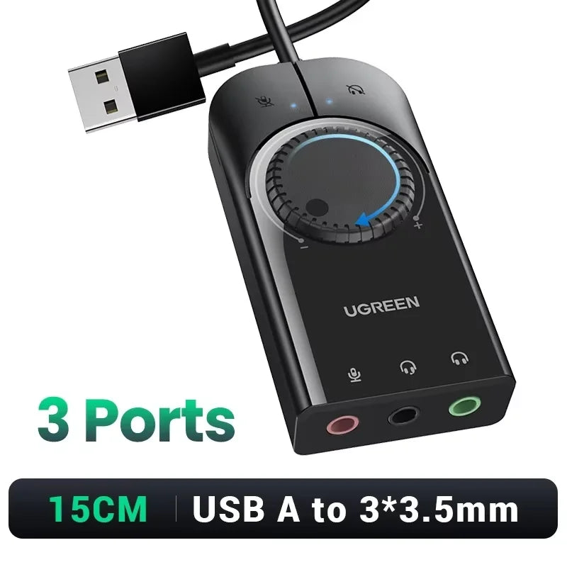 USB External Sound Card Audio Adapter for PC and Gaming Consoles