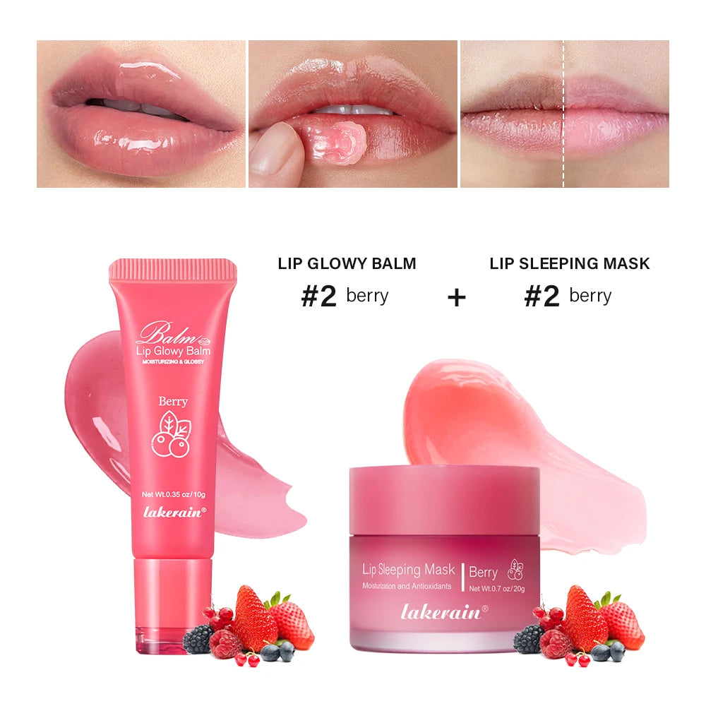 Moisturizing Lip Balm and Night Sleeping Mask Set