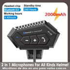 BT-12S Bluetooth 5.0 Motorcycle Helmet Headset with Dual Microphones