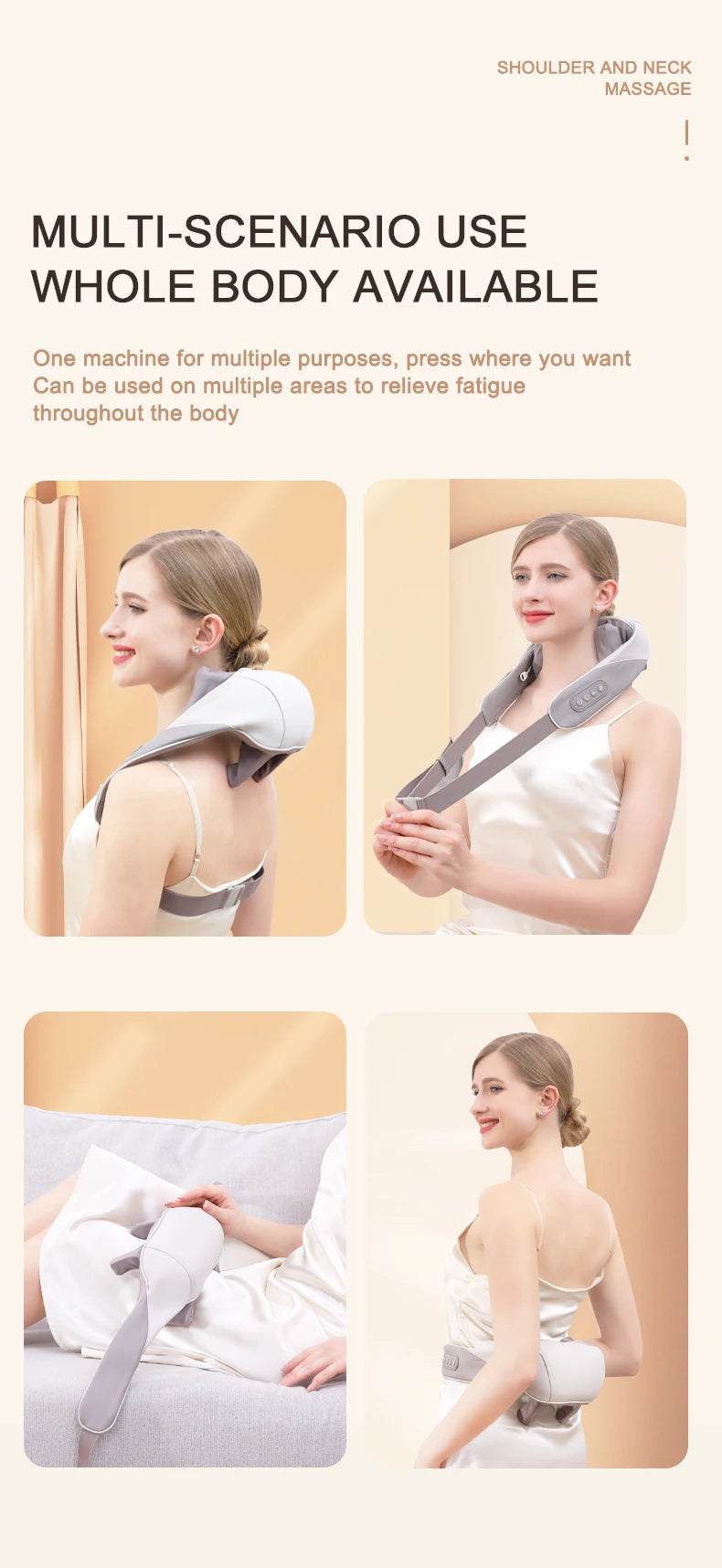 Wireless 6D Neck and Shoulder Deep Tissue Massager with Heat