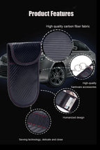 Carbon Fiber Car Key Fob RFID Signal Blocking Pouch Protector