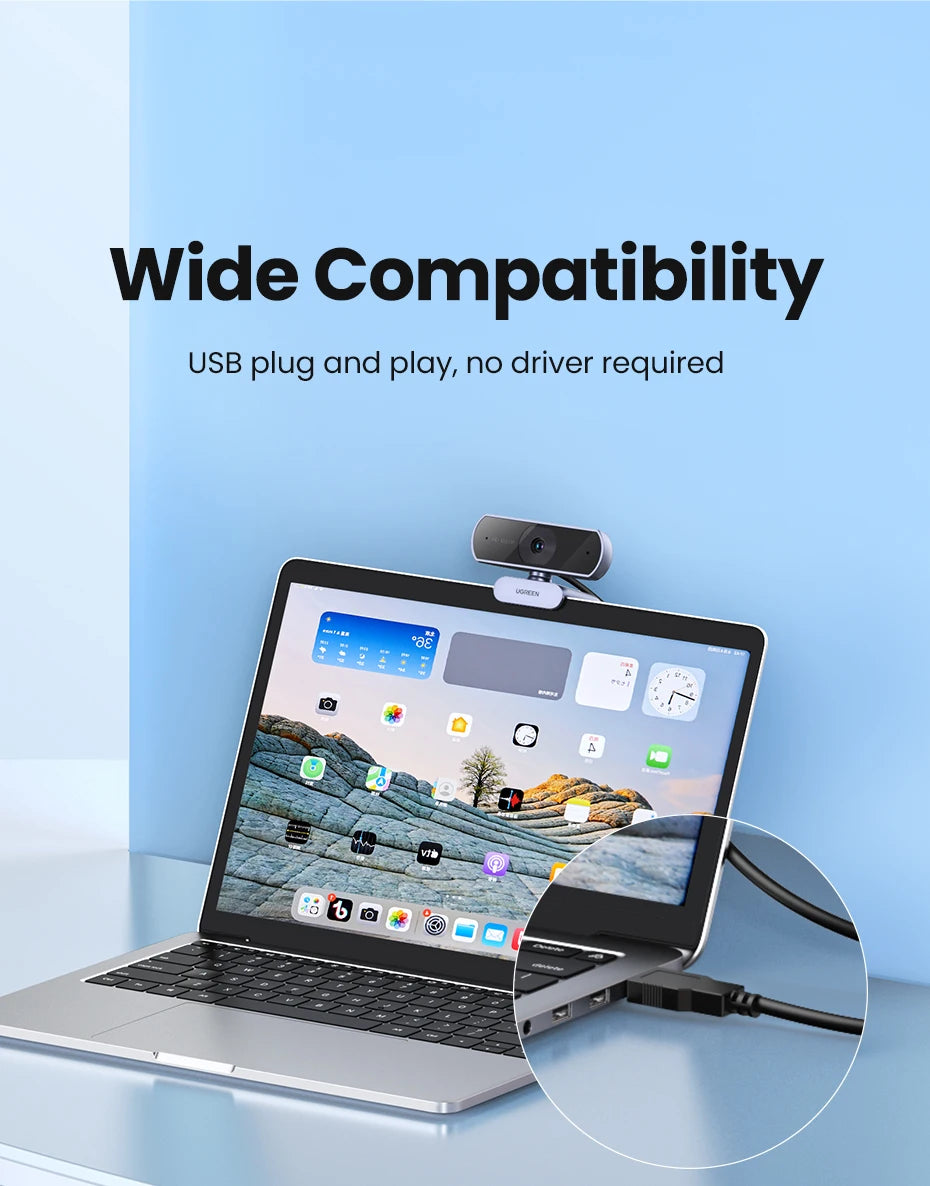 1080P HD USB Webcam with Dual Microphones for Laptop and PC - 28