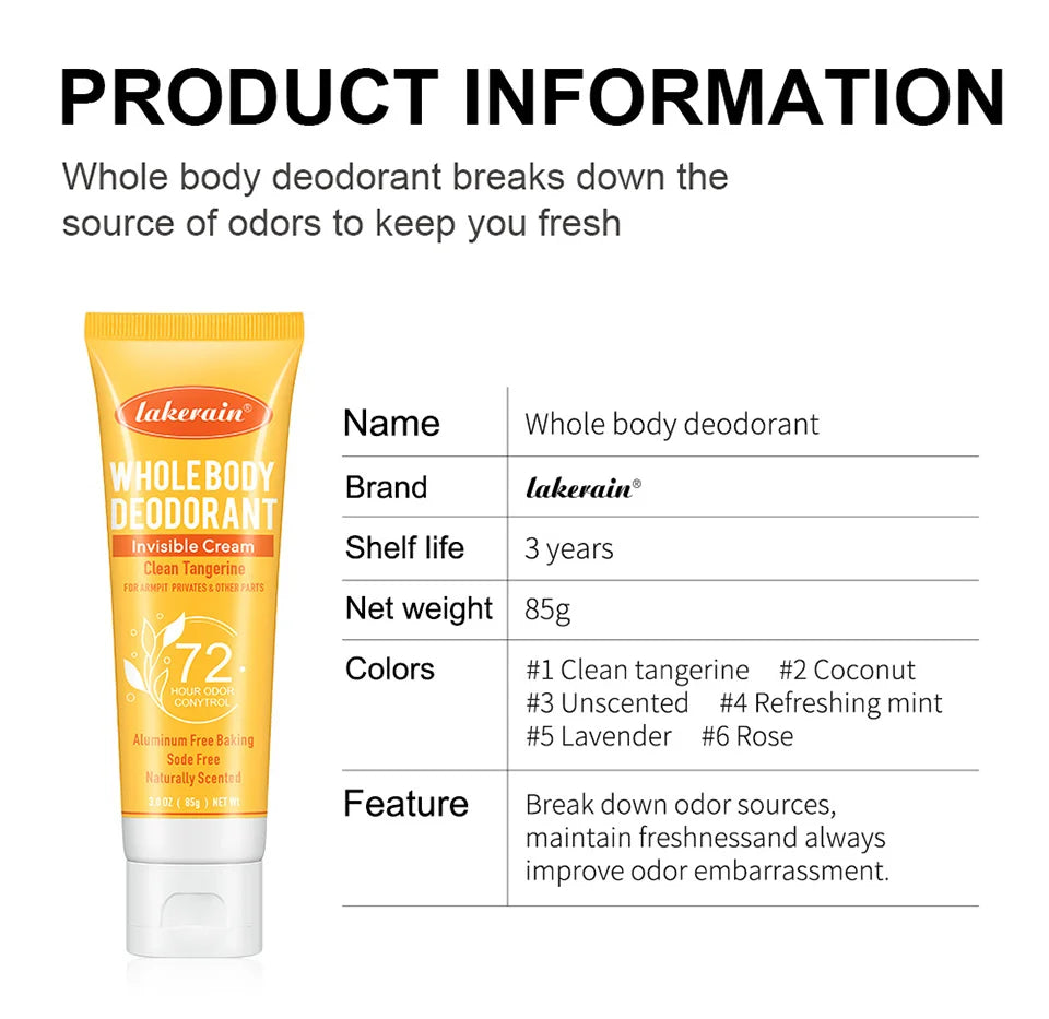 72-Hour Invisible Body Deodorant Cream - 15