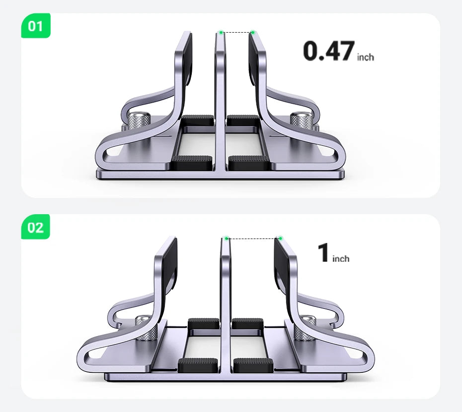 Adjustable Dual Slot Vertical Laptop Stand - 9