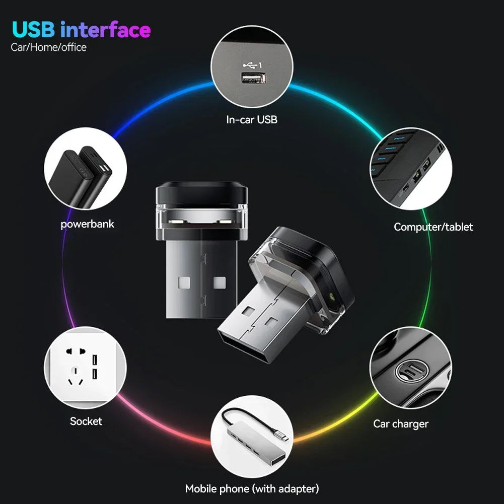 Mini USB LED Atmosphere Light 5V Car Interior and Laptop Lamp