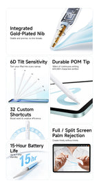 Bluetooth Stylus Pen for iPad with Palm Rejection and Tilt Sensitivity