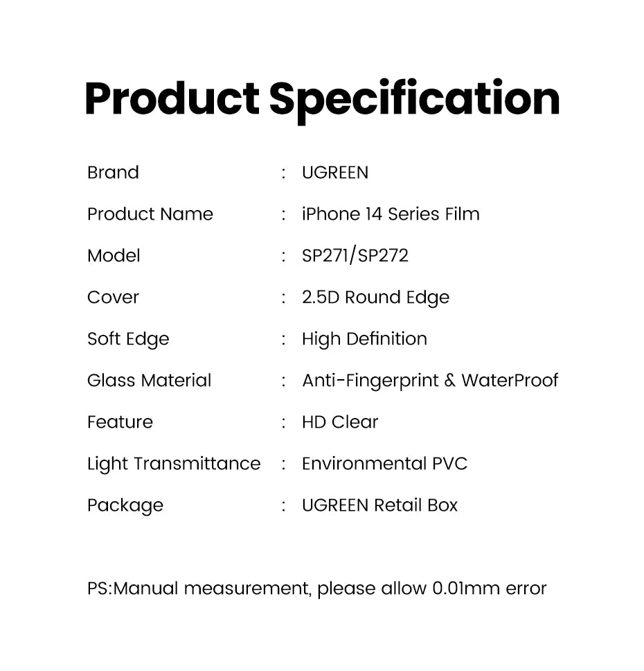 Tempered Glass Screen Protector for iPhone 16 and 15 Series