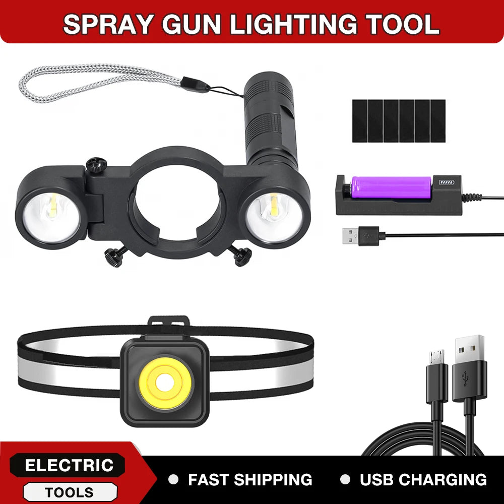 Rechargeable LED Spray Gun Light for Automotive Painting