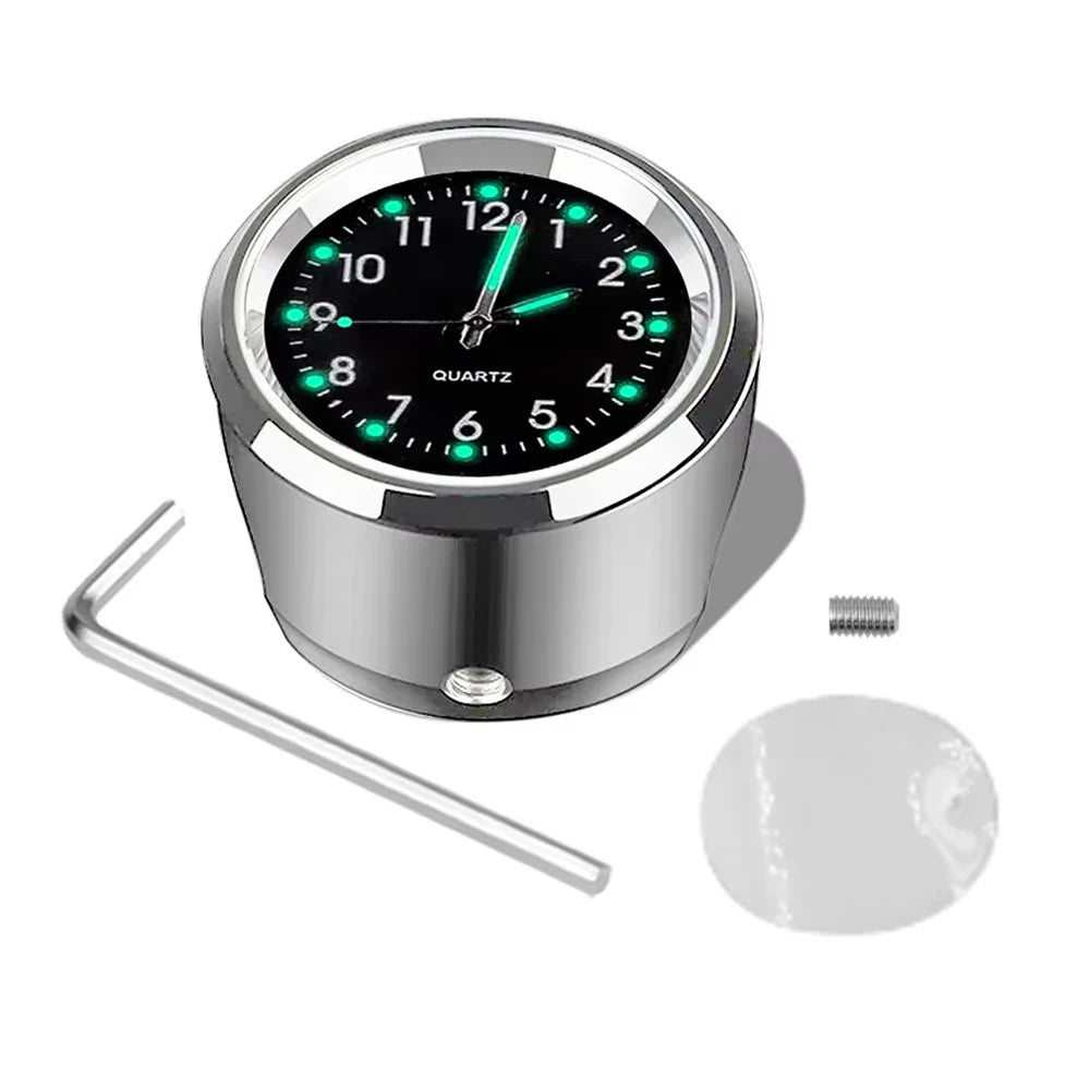 Aluminum Quartz Handlebar Clock for 22mm-25mm Motorcycle Scooter Bike