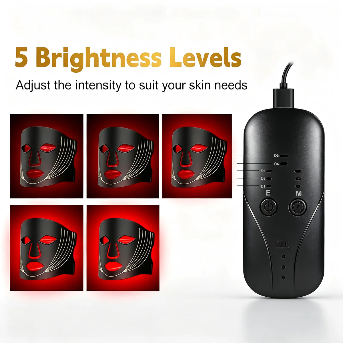 7-Color LED Silicone Facial Light Therapy Mask