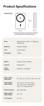 10000mAh Magnetic Wireless Power Bank with 45W Fast Charging