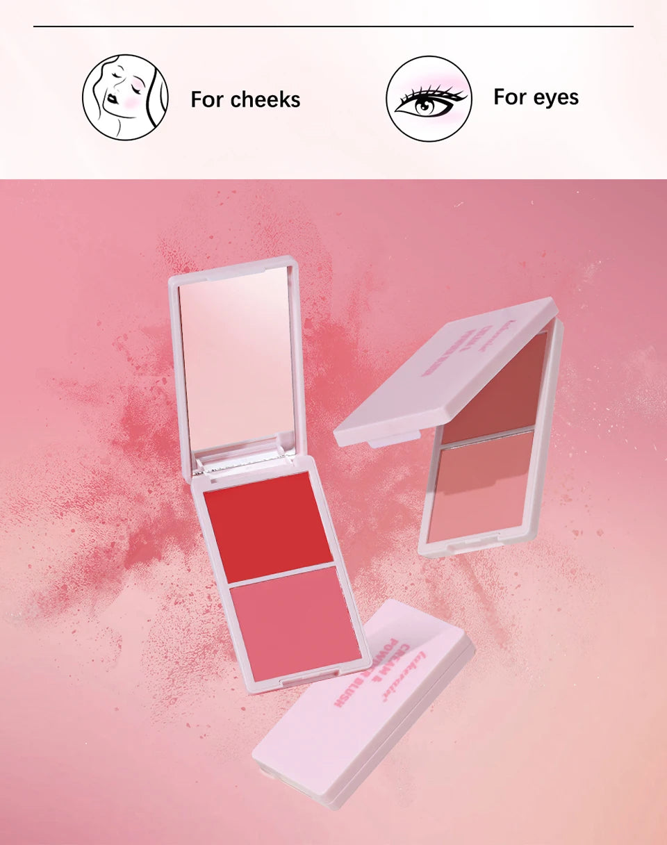 2-in-1 Cream and Powder Blush Palette - 17