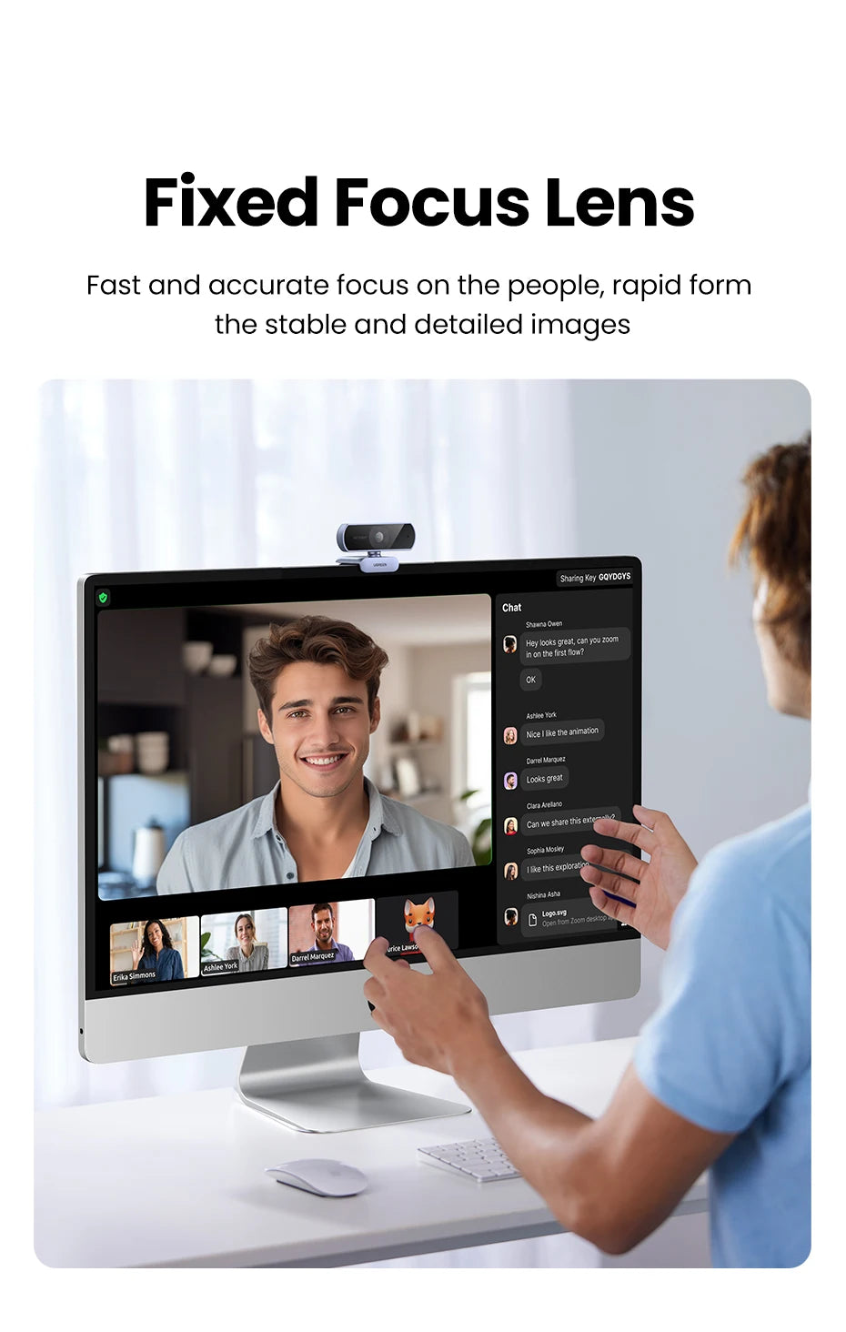 1080P HD USB Webcam with Dual Microphones for Laptop and PC