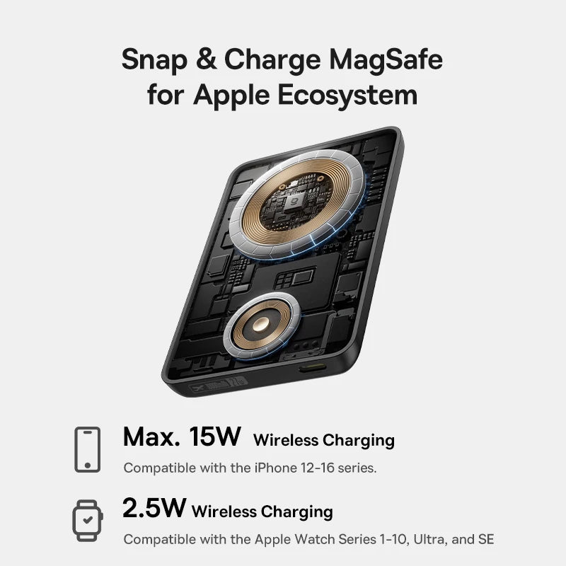 10000mAh Magnetic Wireless Power Bank for Phone and Watch - 6