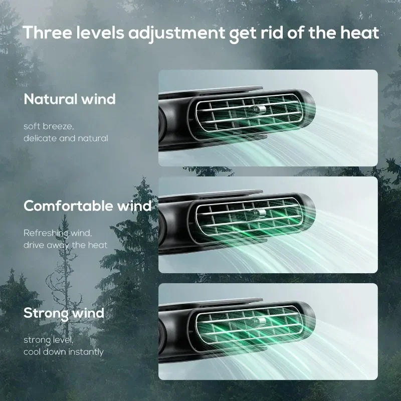 3 Speed Rechargeable Car Seat Cooling Fan with 3000mAh Battery
