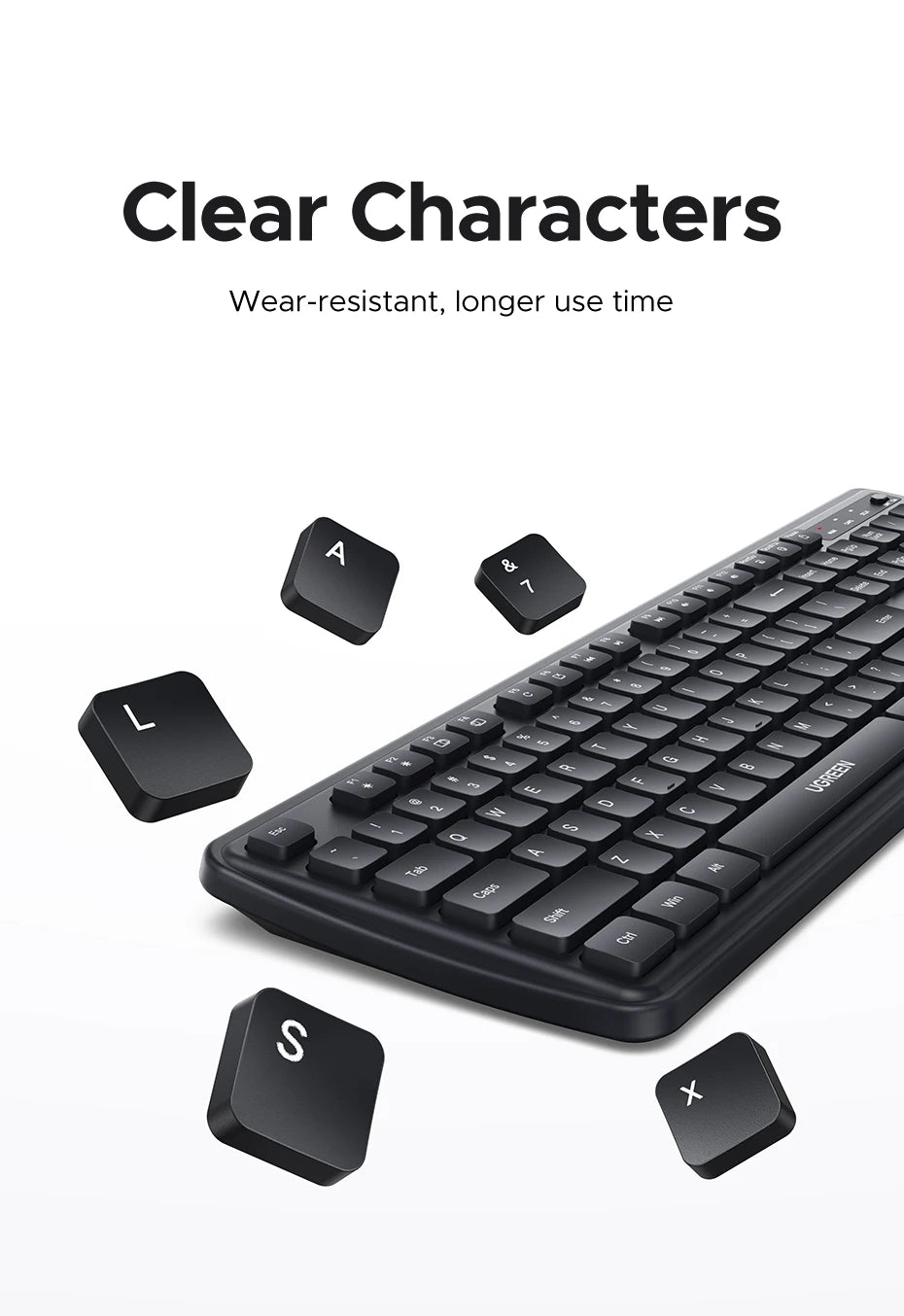 Ultra-Slim 2.4G Wireless 104-Key Full-Size Keyboard - 26