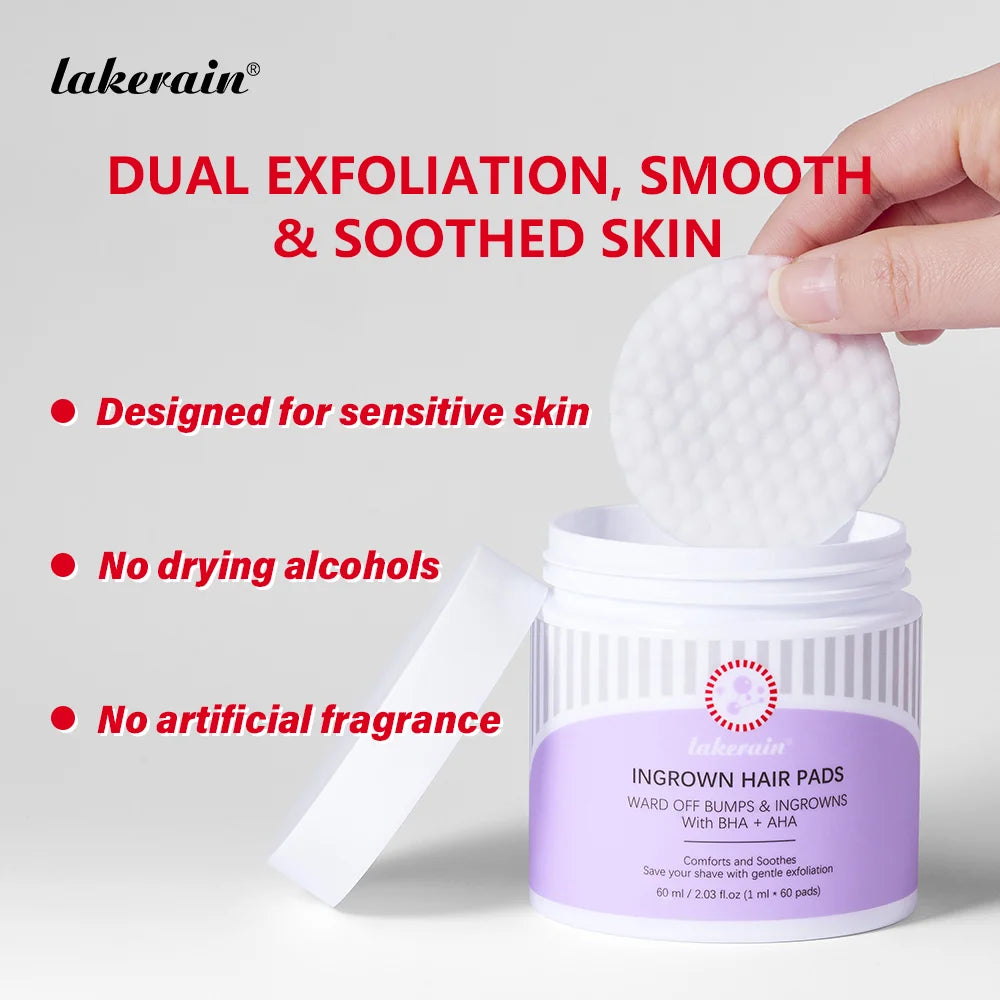 Ingrown Hair Treatment Pads for Razor Bumps and Exfoliation
